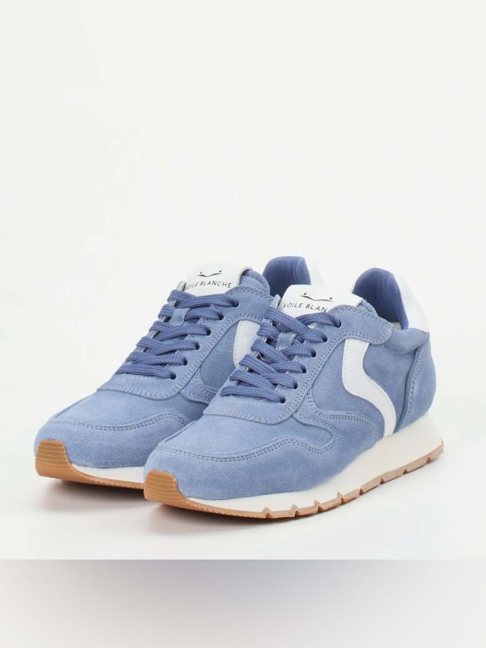 Voile Blanche Julia Blue Suede Sneakers White Leather Retro Trainer Size 39